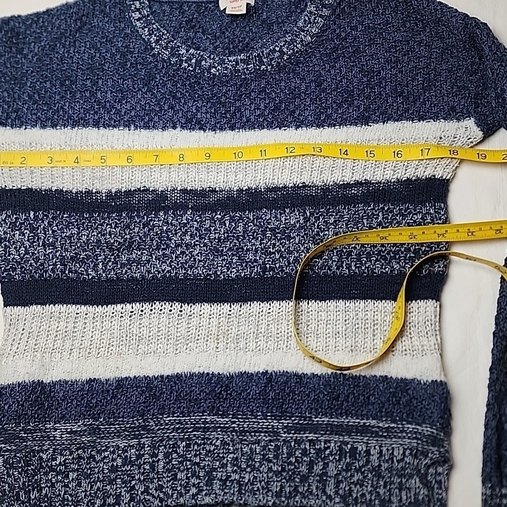 Bundle XS Mossimo Supply Co. Blue Knit Striped Sweater 24x29 0R Hollister Jeans - Picture 4 of 15
